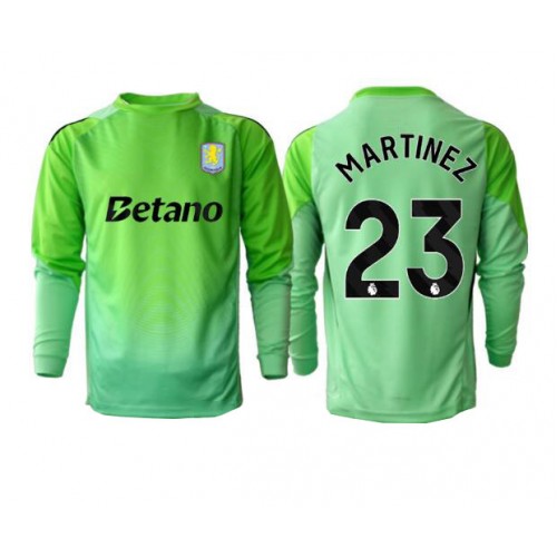 Moški Nogometni dresi Aston Villa Emiliano Martinez #23 Vratar Gostujoči 2025-26 Dolgi Rokav
